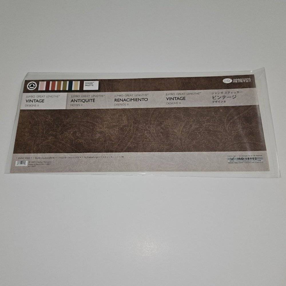 NEW Creative Memories Jumbo Great Lengths 1 Sticker Sheet Vintage Designs II